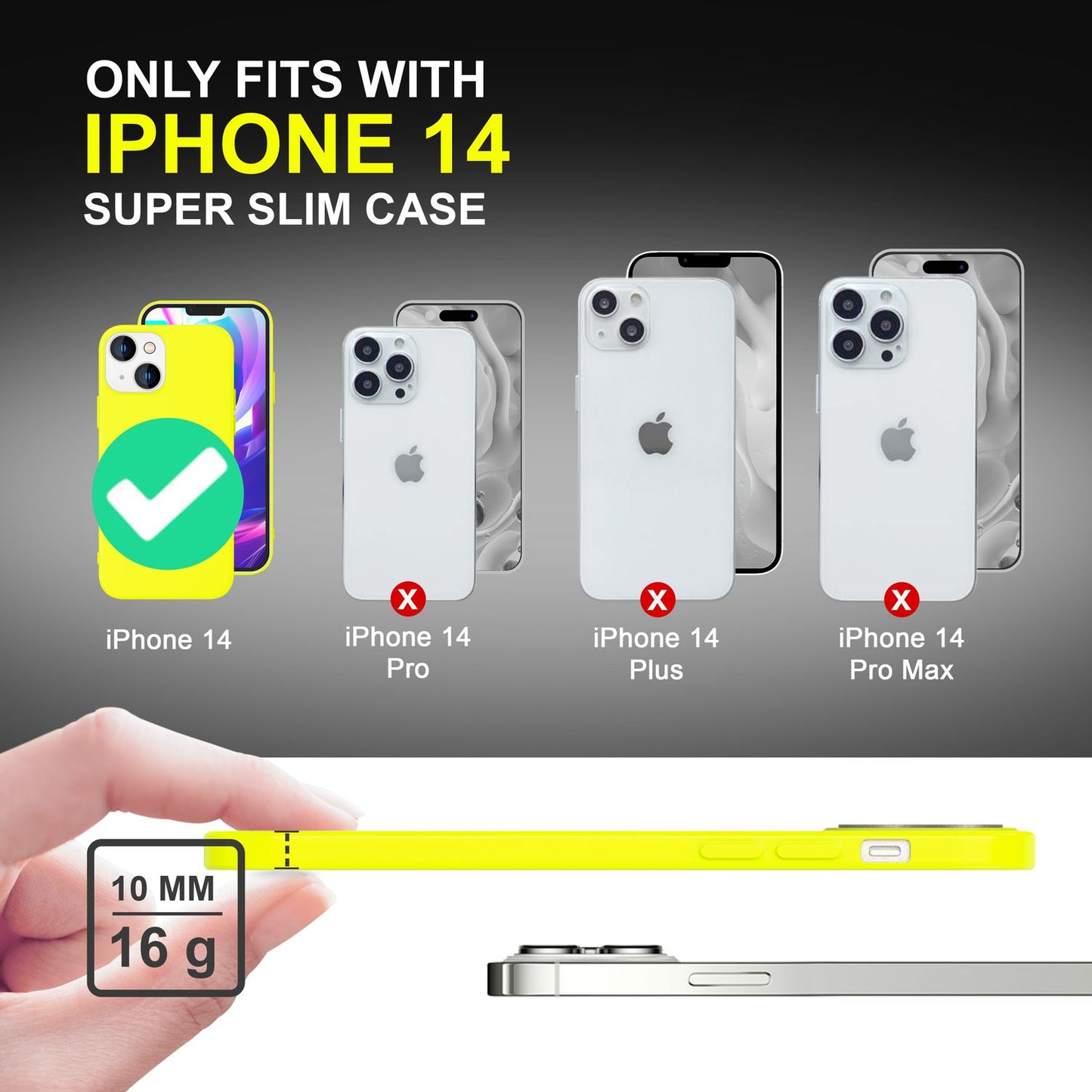 Case for iPhone 14 - Colorful Neon Silicone Phone Case, Velvety Soft, Non-Slip