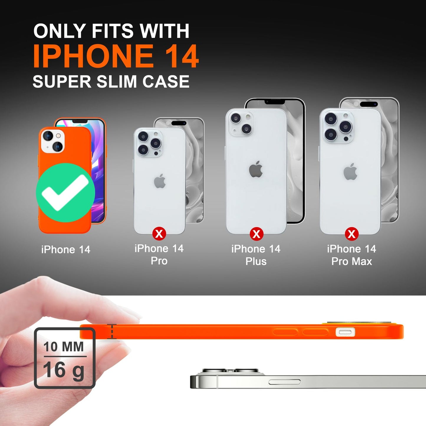 Case for iPhone 14 - Colorful Neon Silicone Phone Case, Velvety Soft, Non-Slip