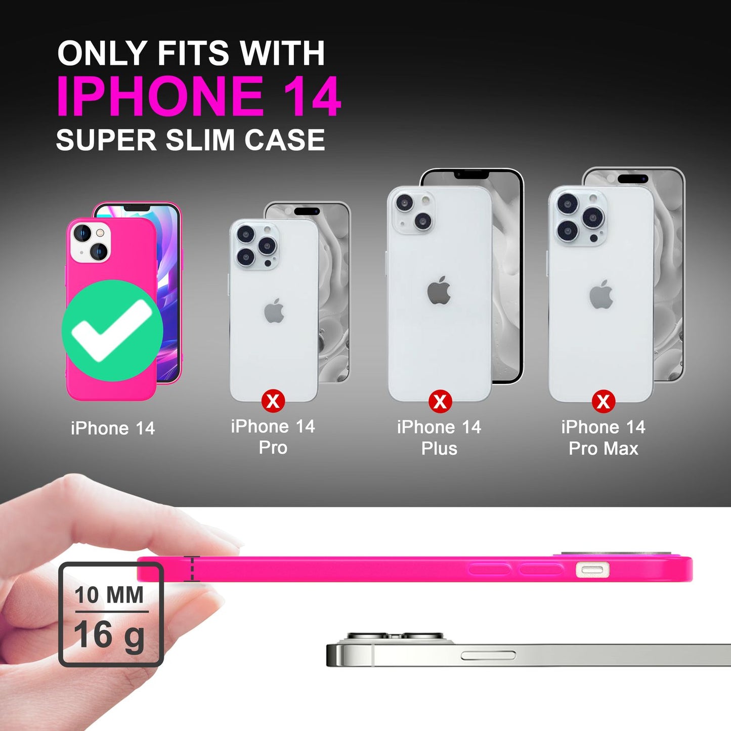 Case for iPhone 14 - Colorful Neon Silicone Phone Case, Velvety Soft, Non-Slip