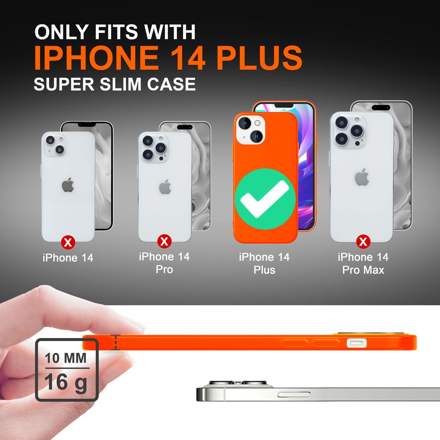 Hulstur fyrir iPhone 14 Plus - Litríkt neon sílikon símahulstur, mjúkt og rennandi hulstur