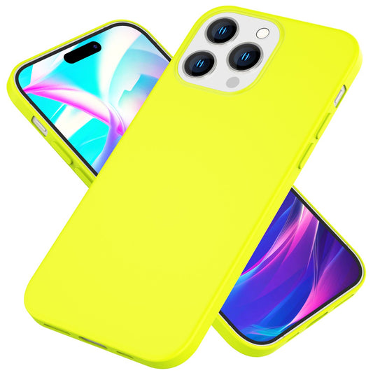 Case for iPhone 14 Pro - Colorful Neon Silicone Phone Case, Velvety Soft, Non-Slip