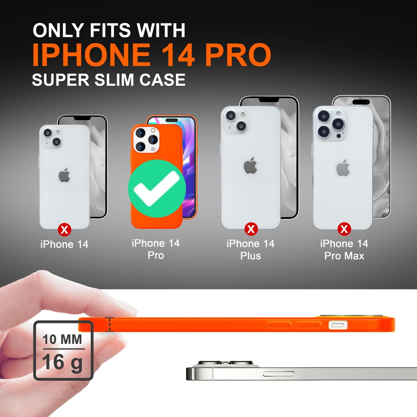 Case for iPhone 14 Pro - Colorful Neon Silicone Phone Case, Velvety Soft, Non-Slip