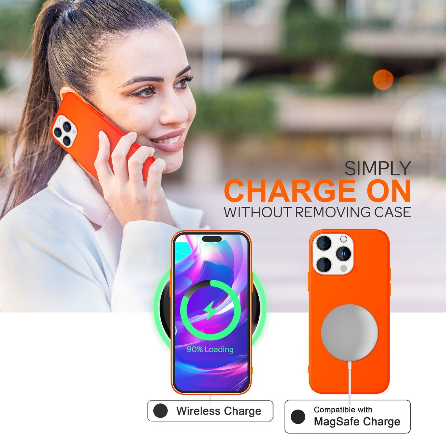 Case for iPhone 14 Pro - Colorful Neon Silicone Phone Case, Velvety Soft, Non-Slip