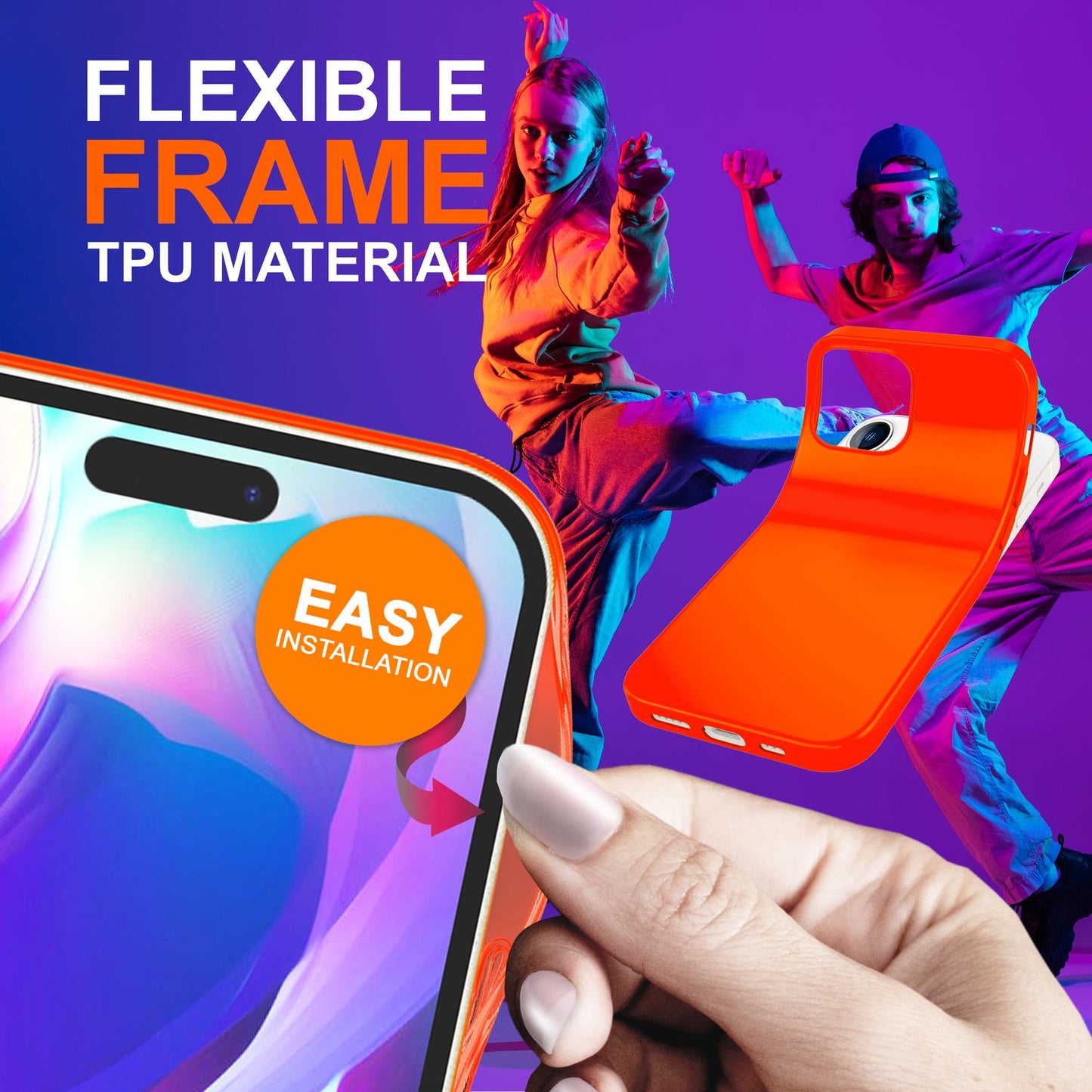 Hülle für iPhone 14 Pro Max - Bunte Neon Silikon Handyhülle Samtig Weich Cover