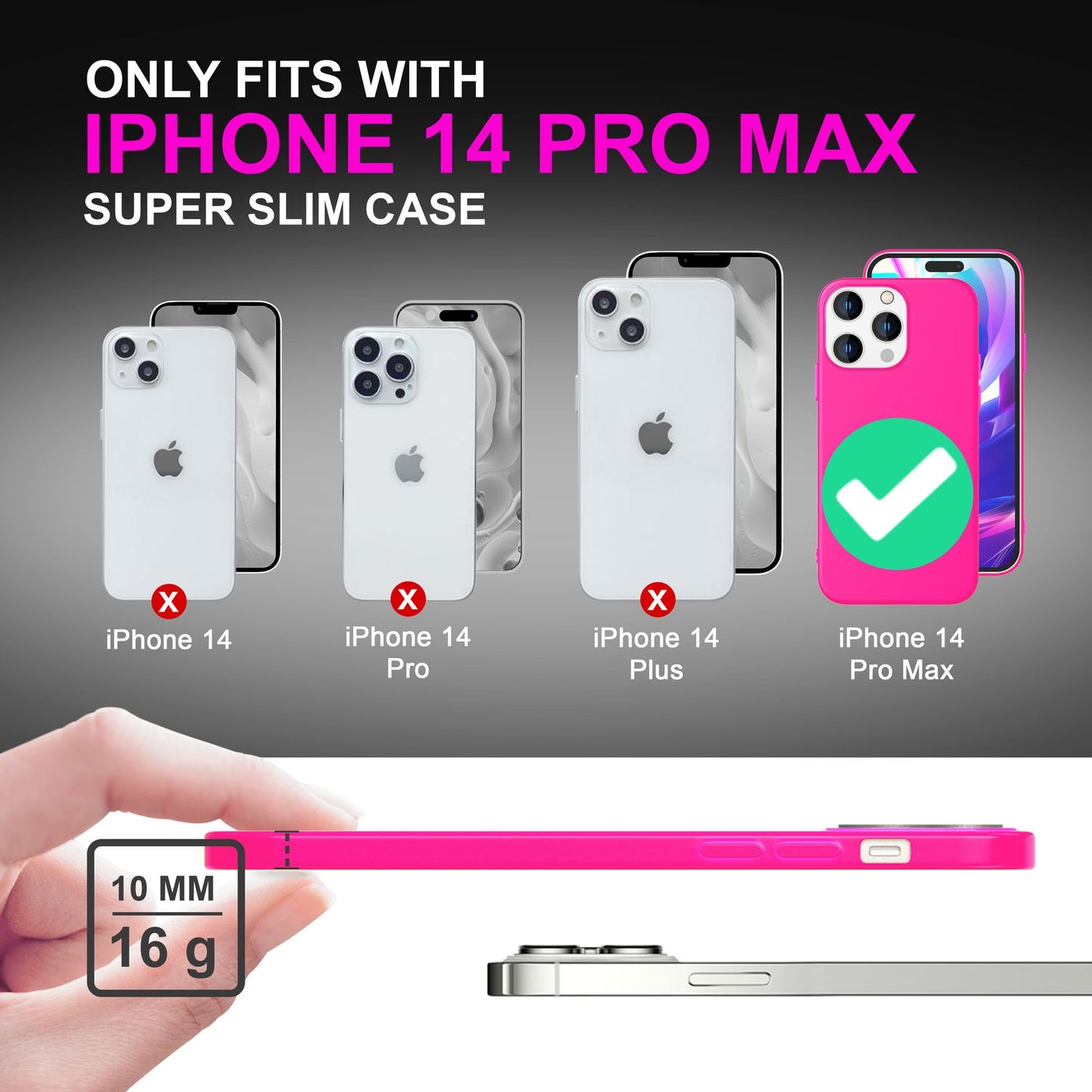 Hülle für iPhone 14 Pro Max - Bunte Neon Silikon Handyhülle Samtig Weich Cover