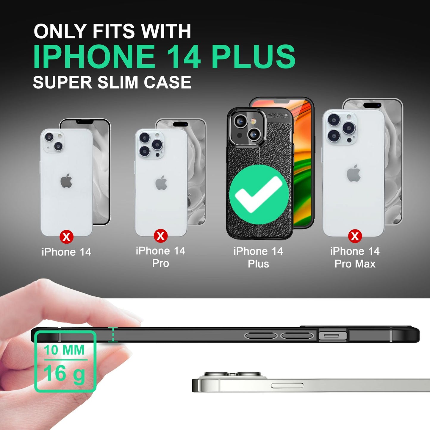 Case for iPhone 14 Plus - Leather Look Cover Silicone Phone Case Anti-Fingerprint