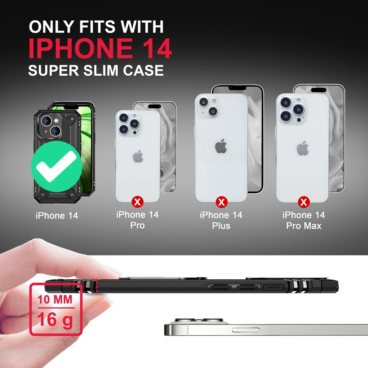 Ring Case for iPhone 14 - Military Protection Shockproof Outdoor Hard Case Stand