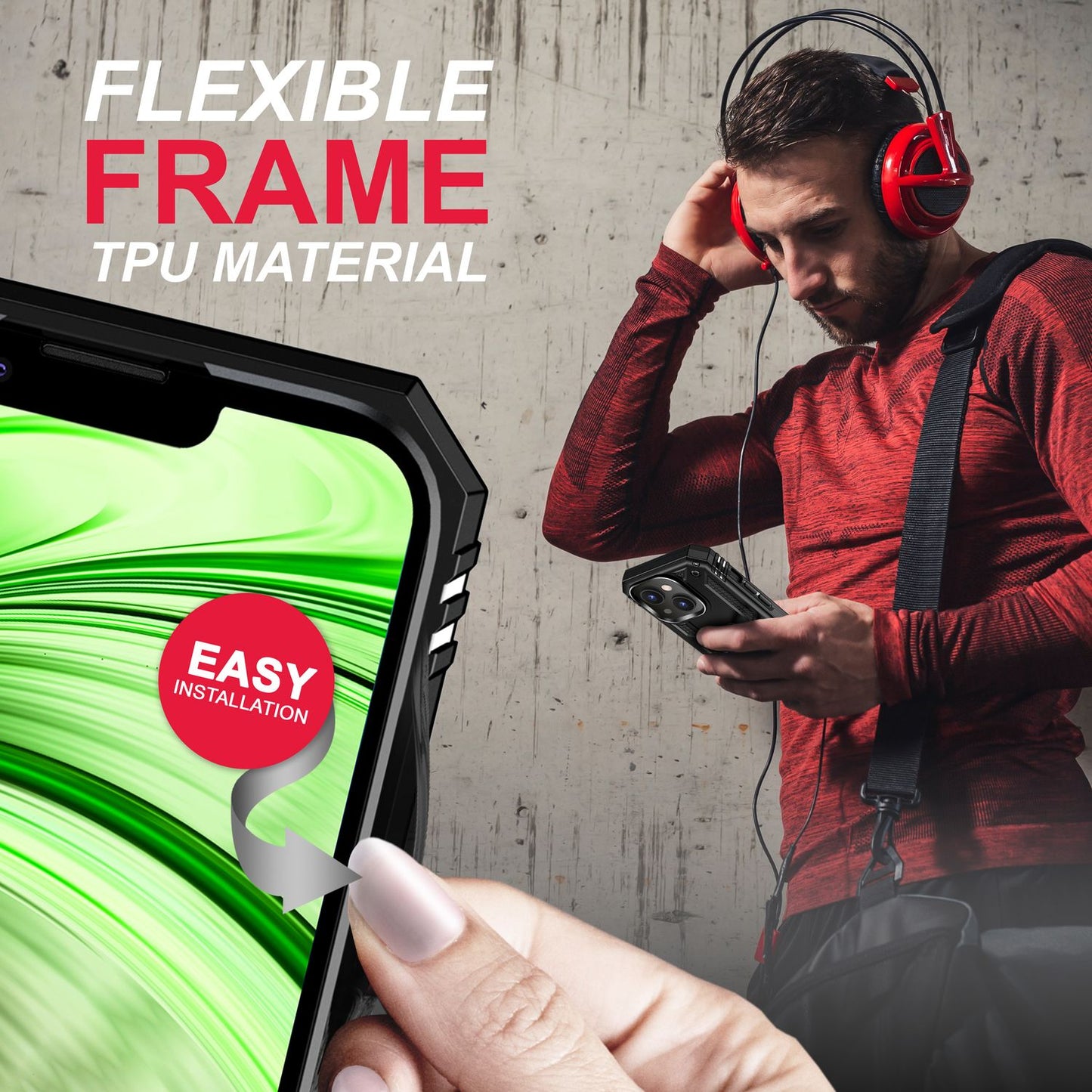 Ring Case for iPhone 14 - Military Protection Shockproof Outdoor Hard Case Stand