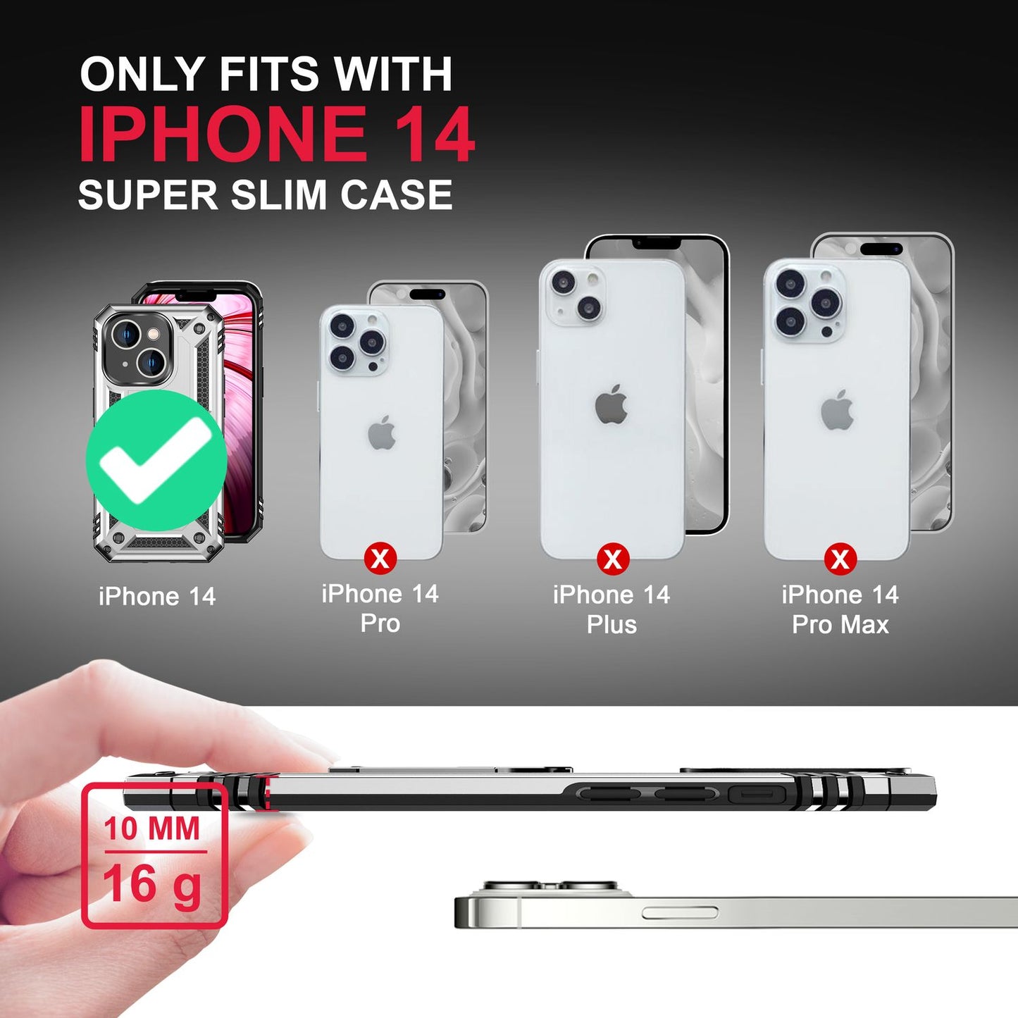 Ring Case for iPhone 14 - Military Protection Shockproof Outdoor Hard Case Stand