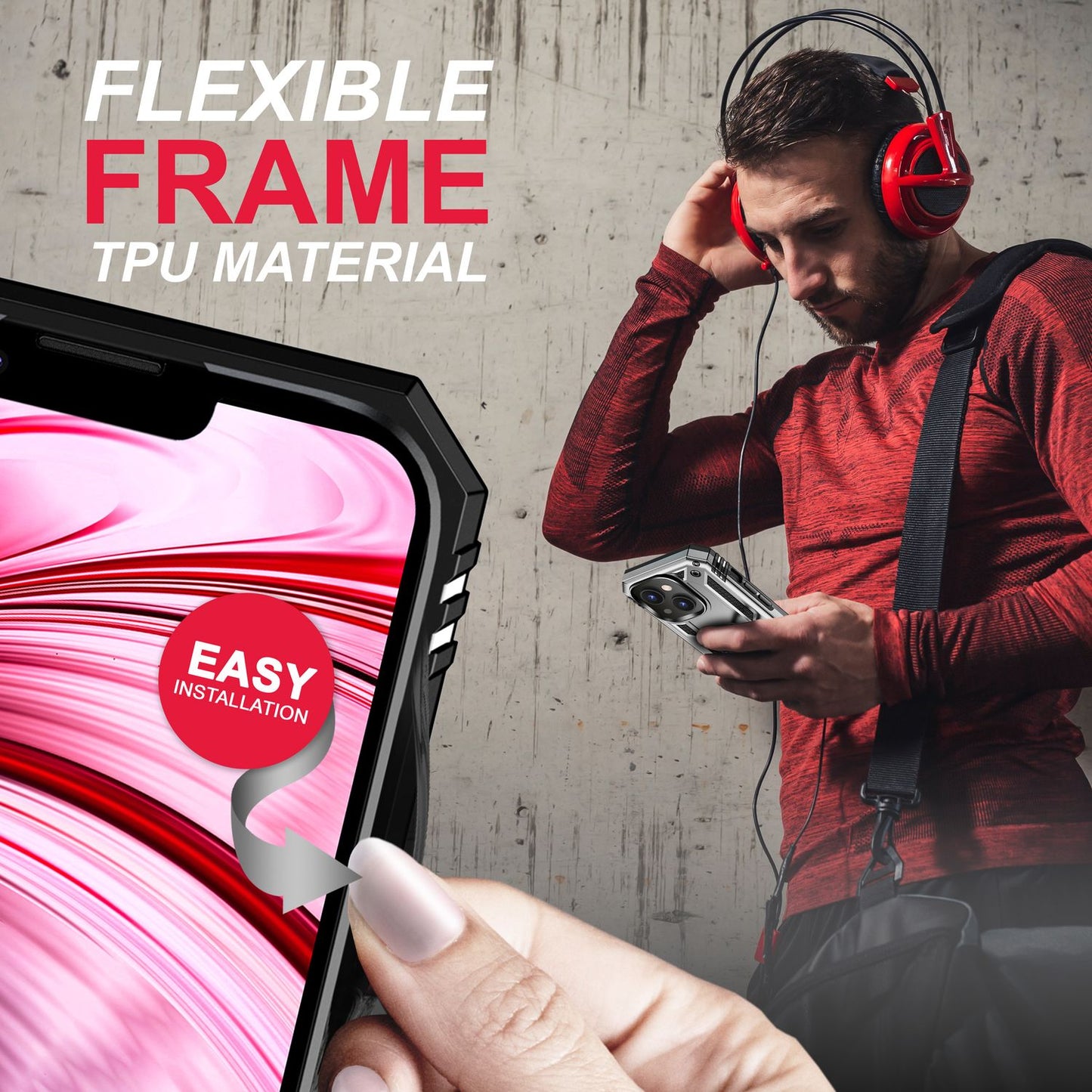 Ring Case for iPhone 14 Plus - Military Protection Shockproof Outdoor Hard Case Cover