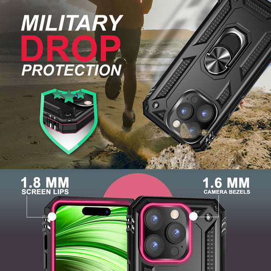 Ring Case for iPhone 14 Pro - Military Protection Shockproof Outdoor Hard Case Cover