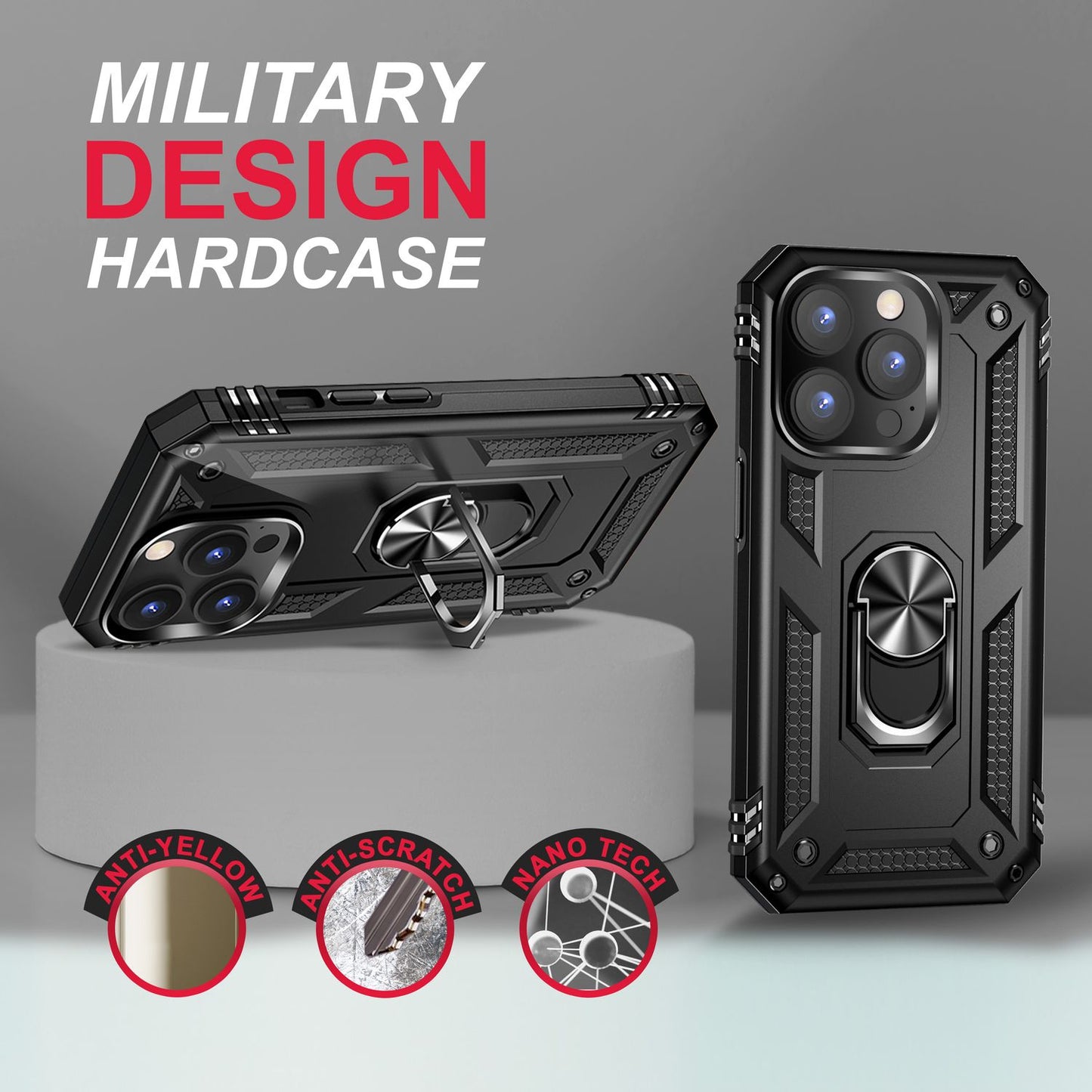 Ring Case for iPhone 14 Pro - Military Protection Shockproof Outdoor Hard Case Cover