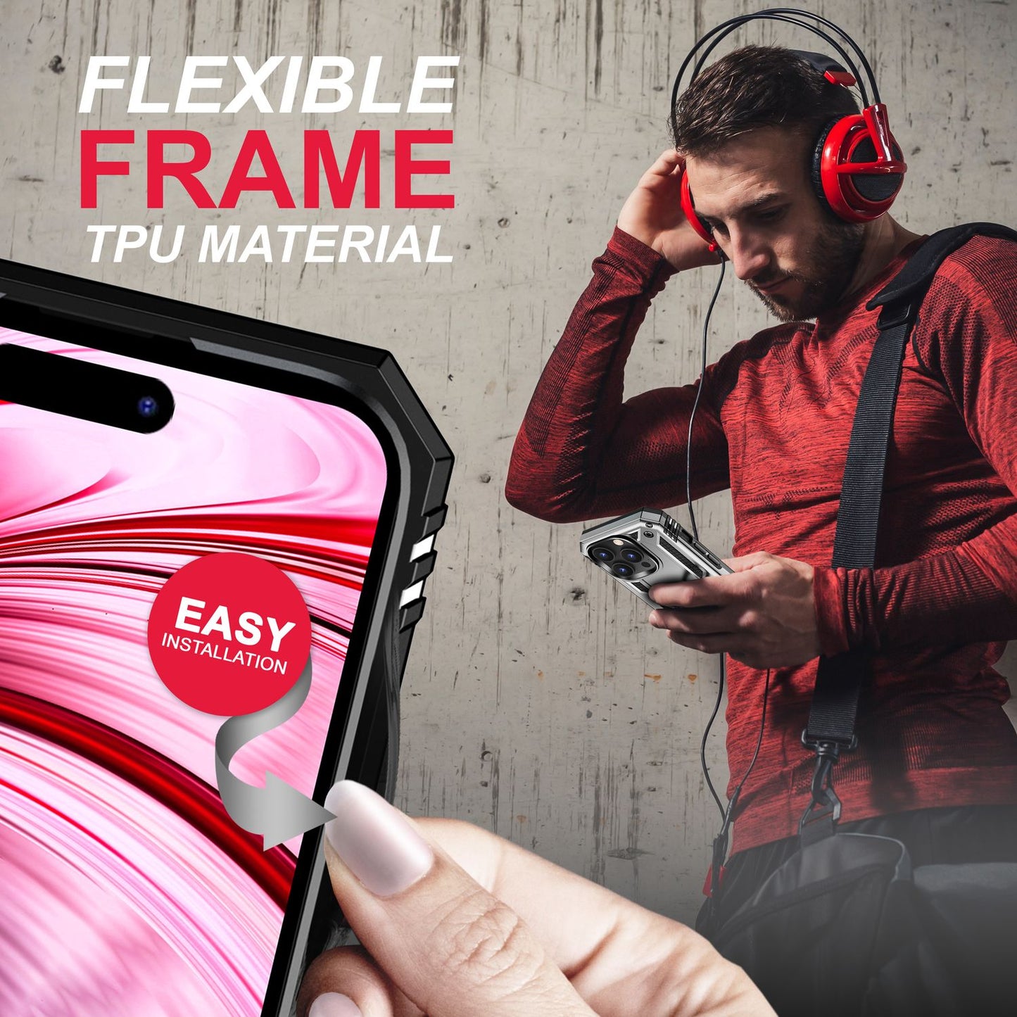 Ring Case for iPhone 14 Pro - Military Protection Shockproof Outdoor Hard Case Cover