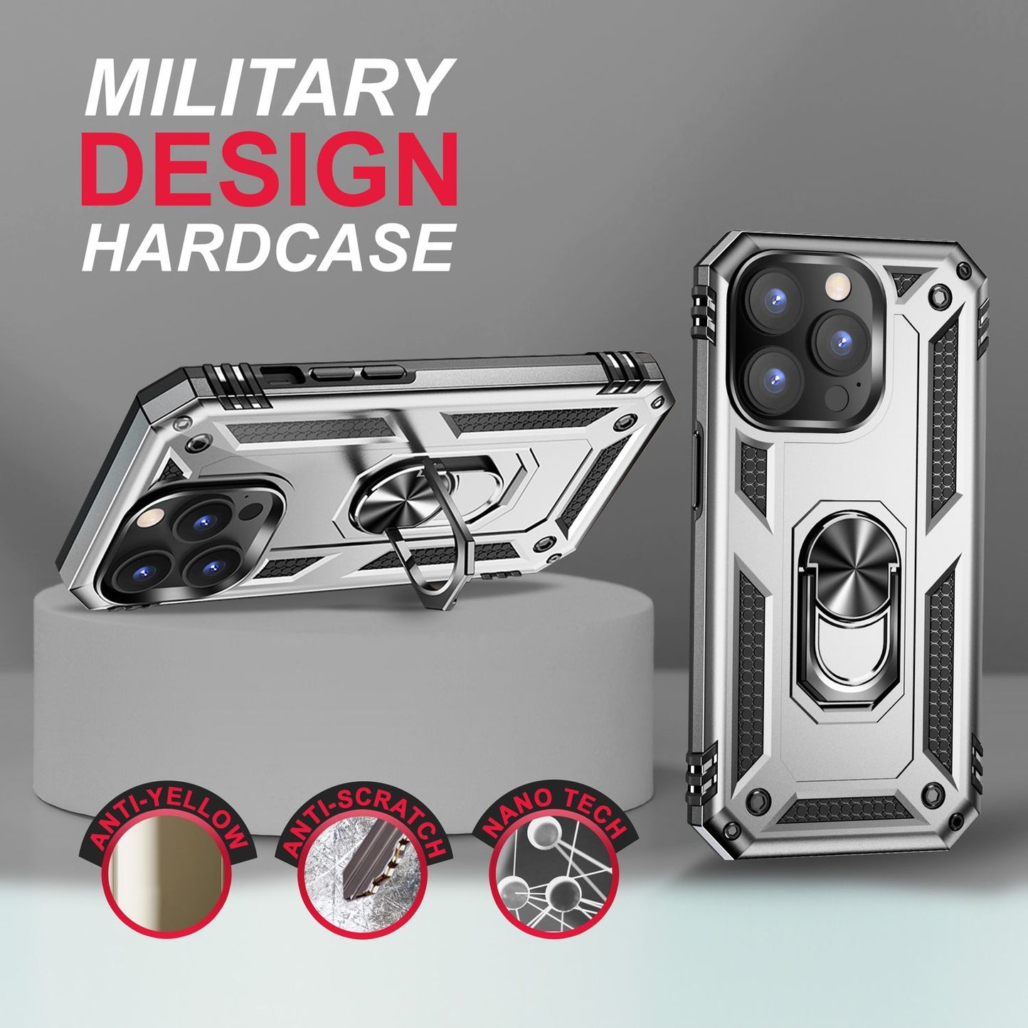 Ring Case for iPhone 14 Pro Max - Military Protection Shockproof Outdoor Hard Case