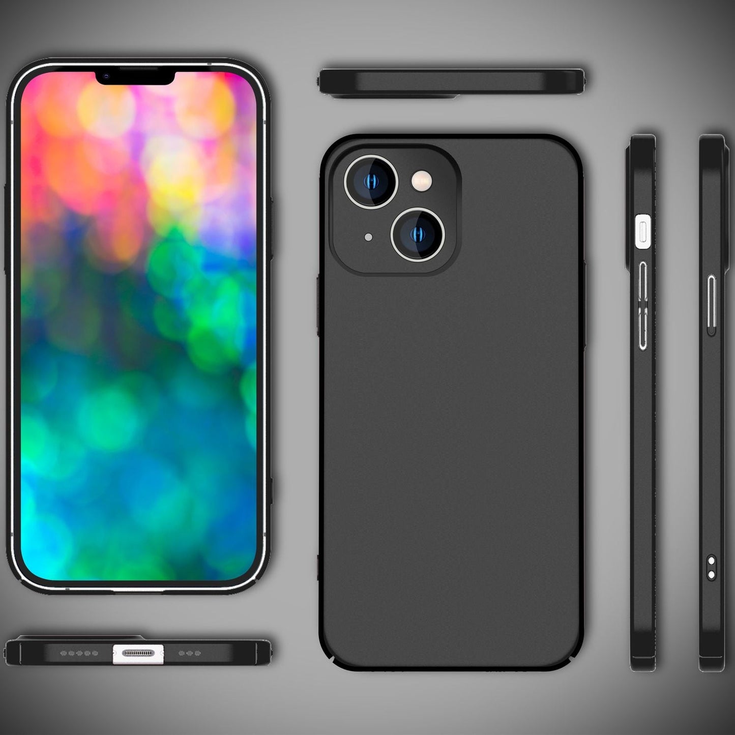 Slim hard case for iPhone 14, protective cover 0.5mm slim phone cover, non-slip