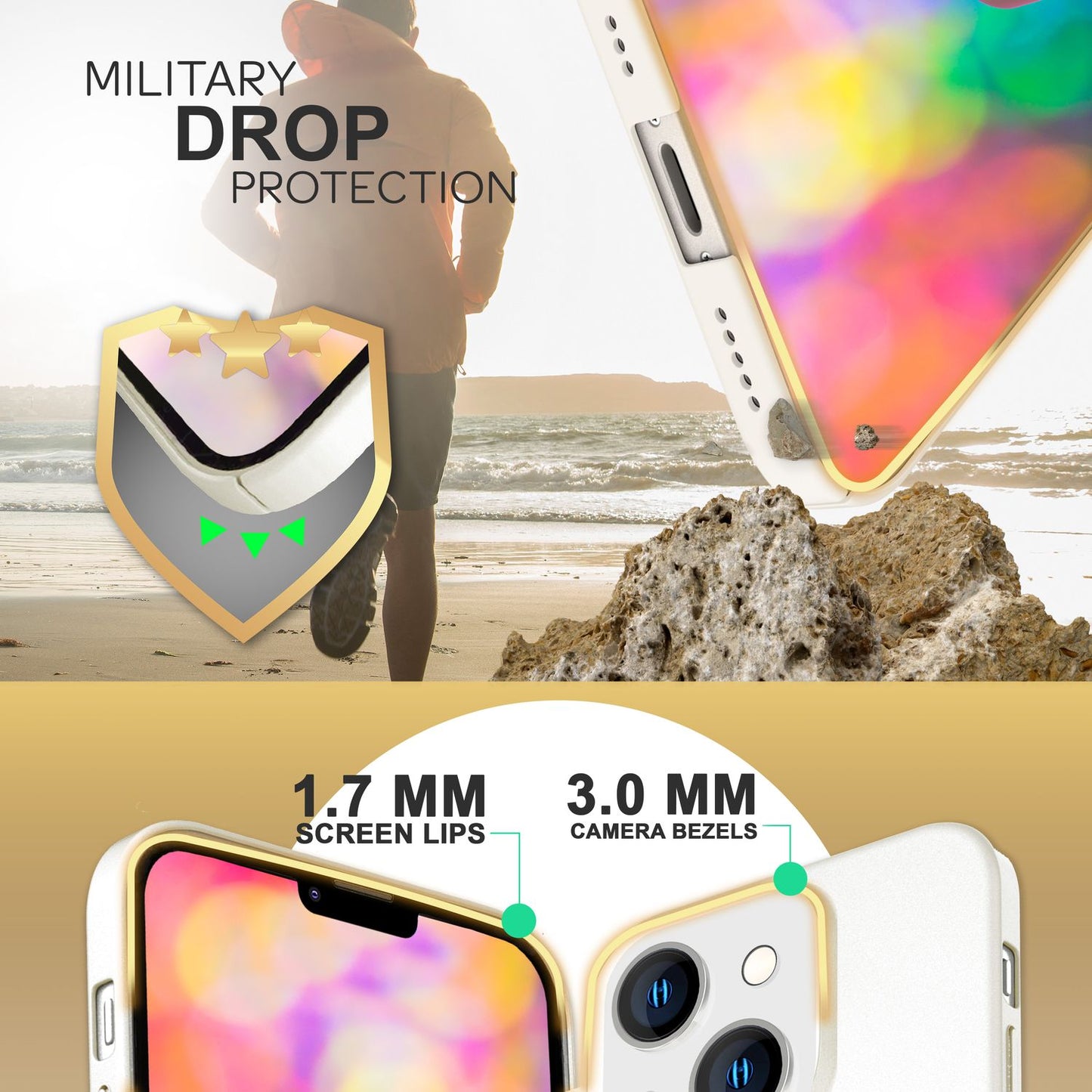 Slim hard case for iPhone 14, protective cover 0.5mm slim phone cover, non-slip