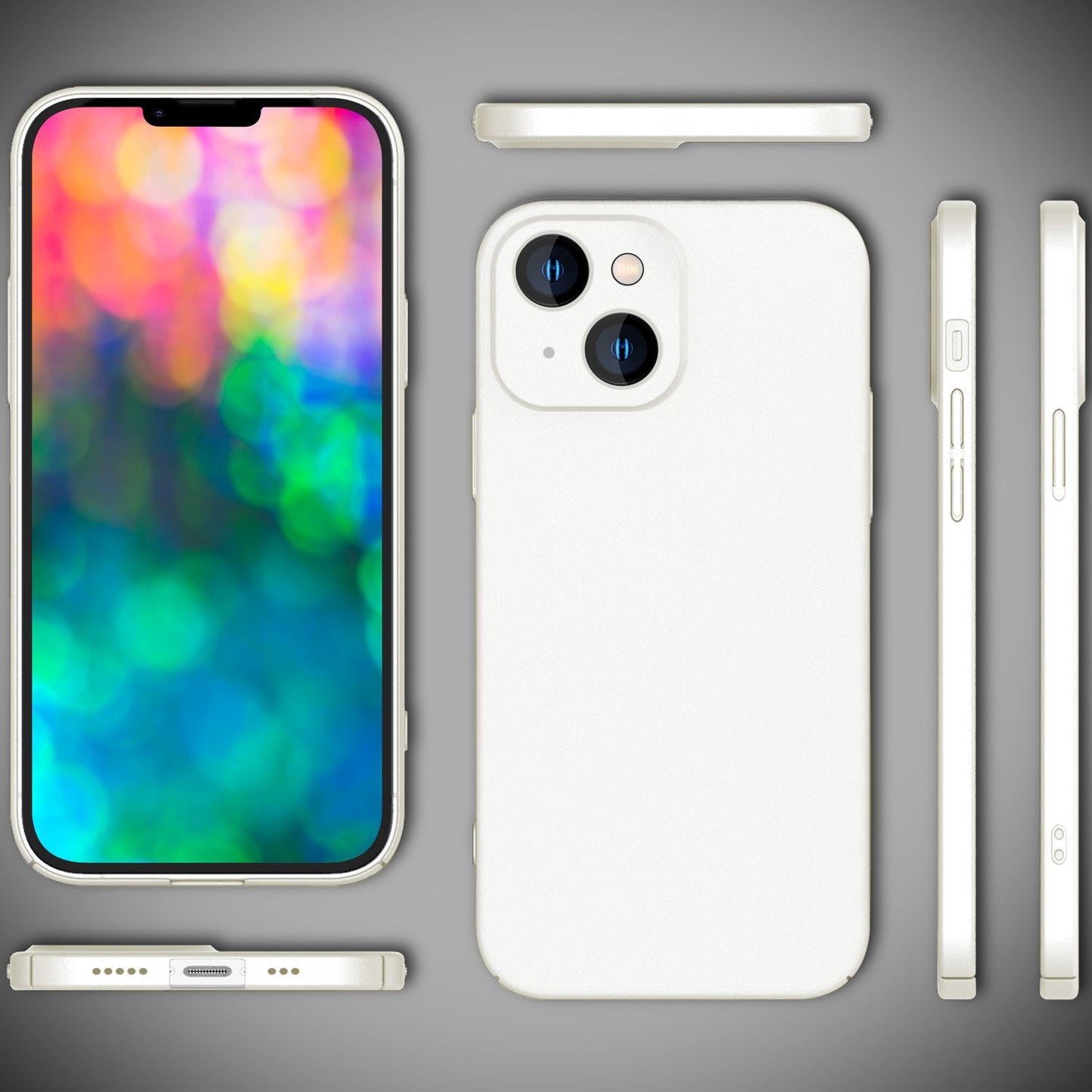 Þunnt hart hulstur fyrir iPhone 14 Plus, verndarhulstur 0,5 mm þunnt símahulstur með mattri áferð