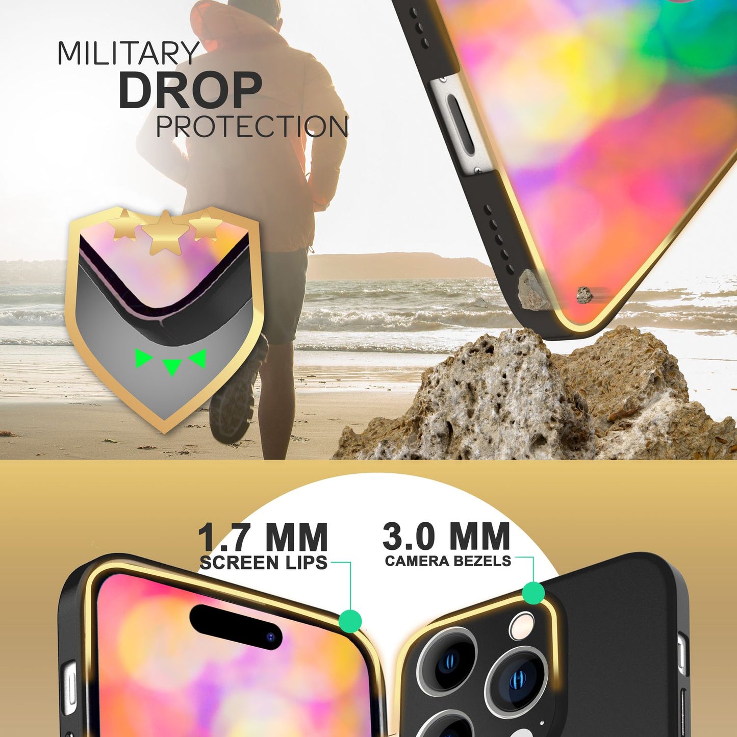 Þunnt hart hulstur fyrir iPhone 14 Pro, verndarhulstur 0,5 mm þunnt símahulstur matt hulstur