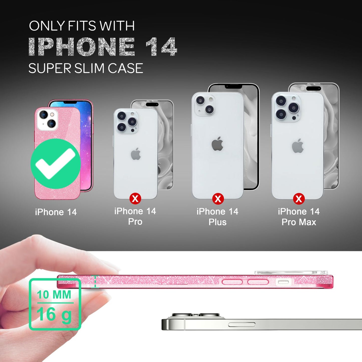 Hülle für iPhone 14 - Glitzer Cover Verstärkte Silikon Handyhülle Glitter Case