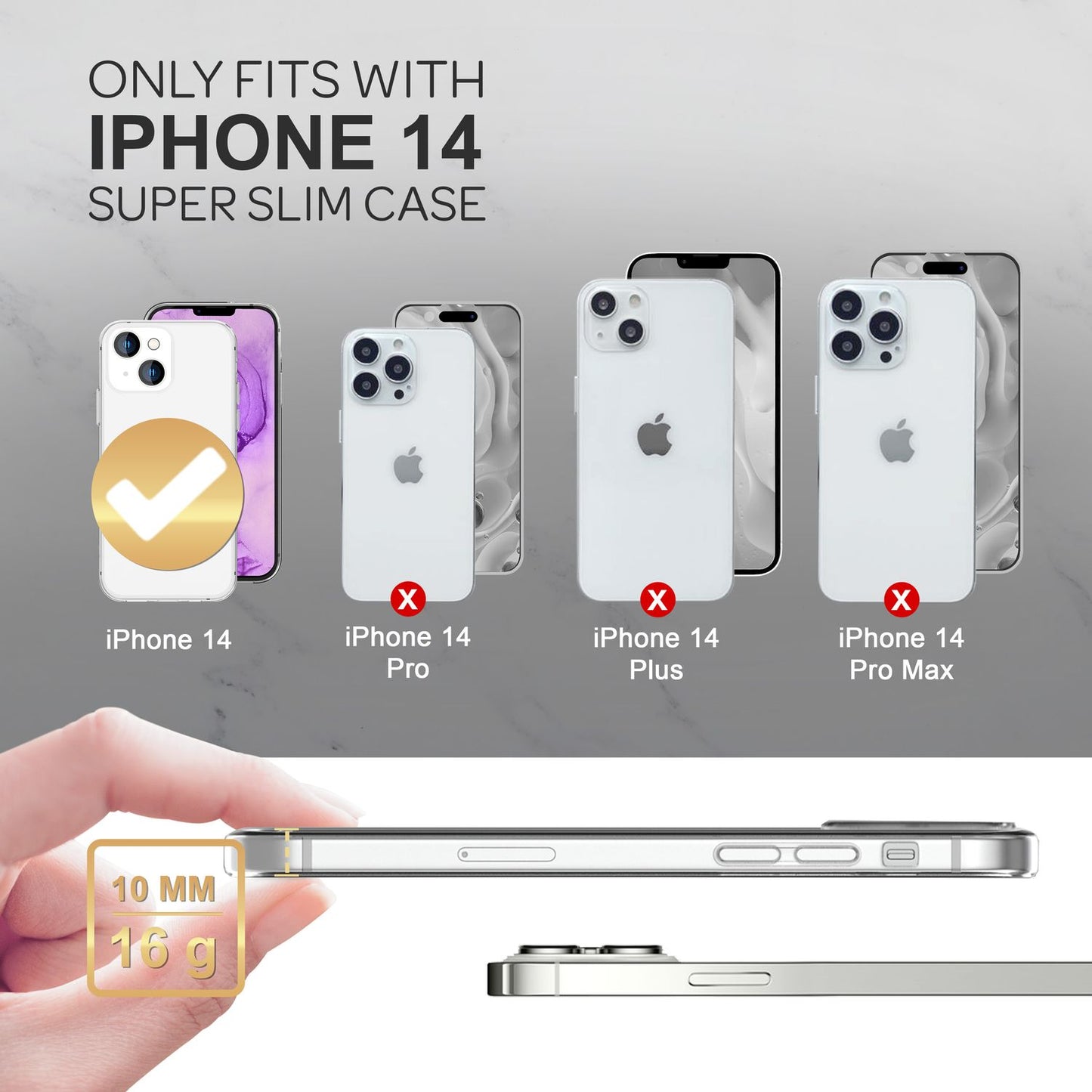 360° Case for iPhone 14 - Clear Transparent Full Cover Case Display Protection Case
