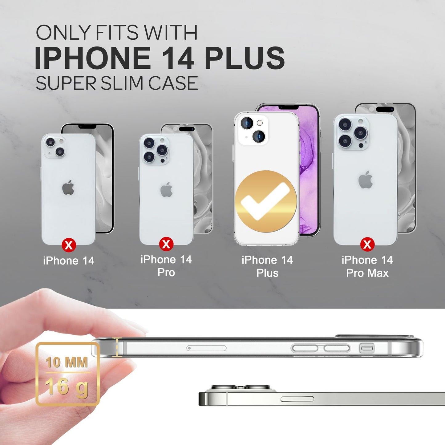 360° Case for iPhone 14 Plus - Clear Transparent Full Cover Case with Display Protection
