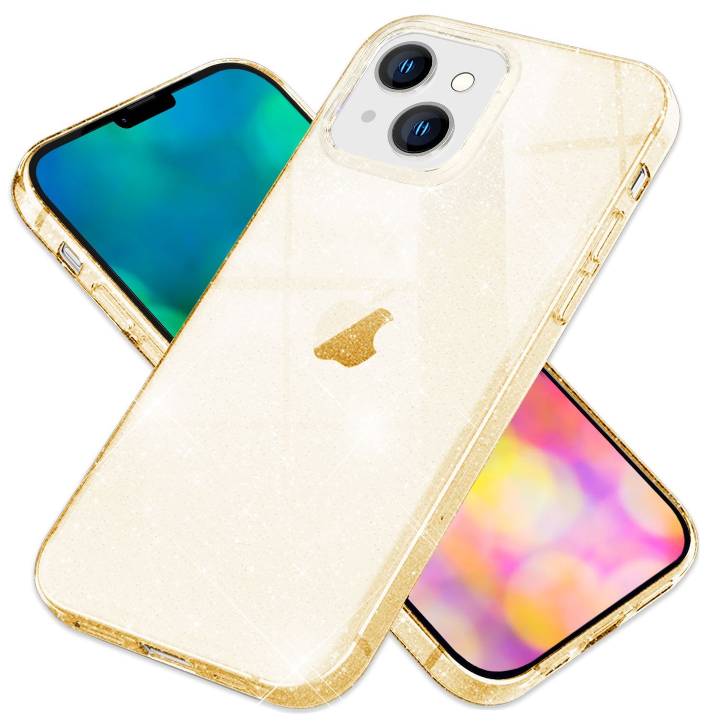 Glitter Phone Case for iPhone 14 Plus, Transparent Glitter Cover Case
