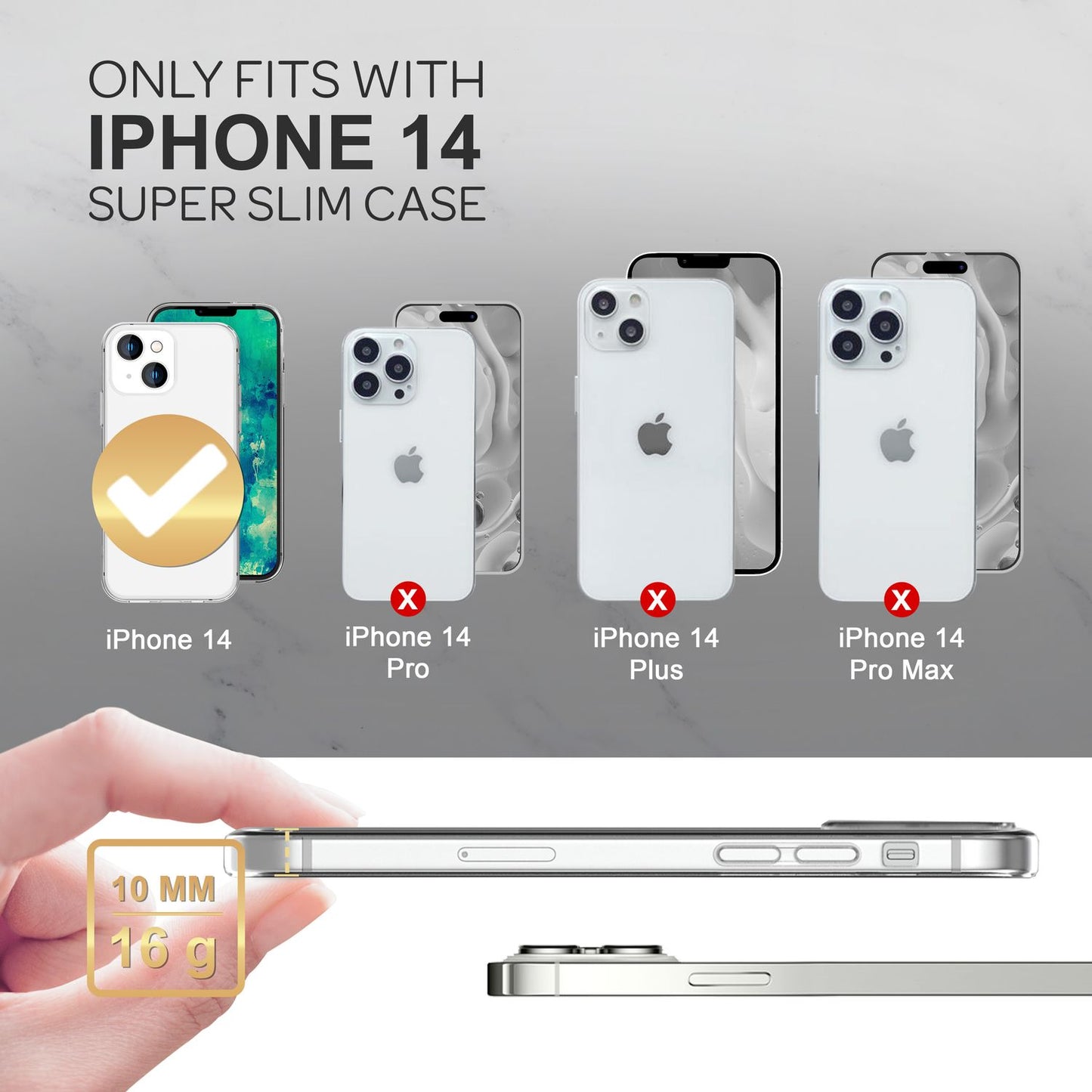 iPhone 14 Case - Clear Transparent Anti-Yellowing Crystal Clear Case Phone Case