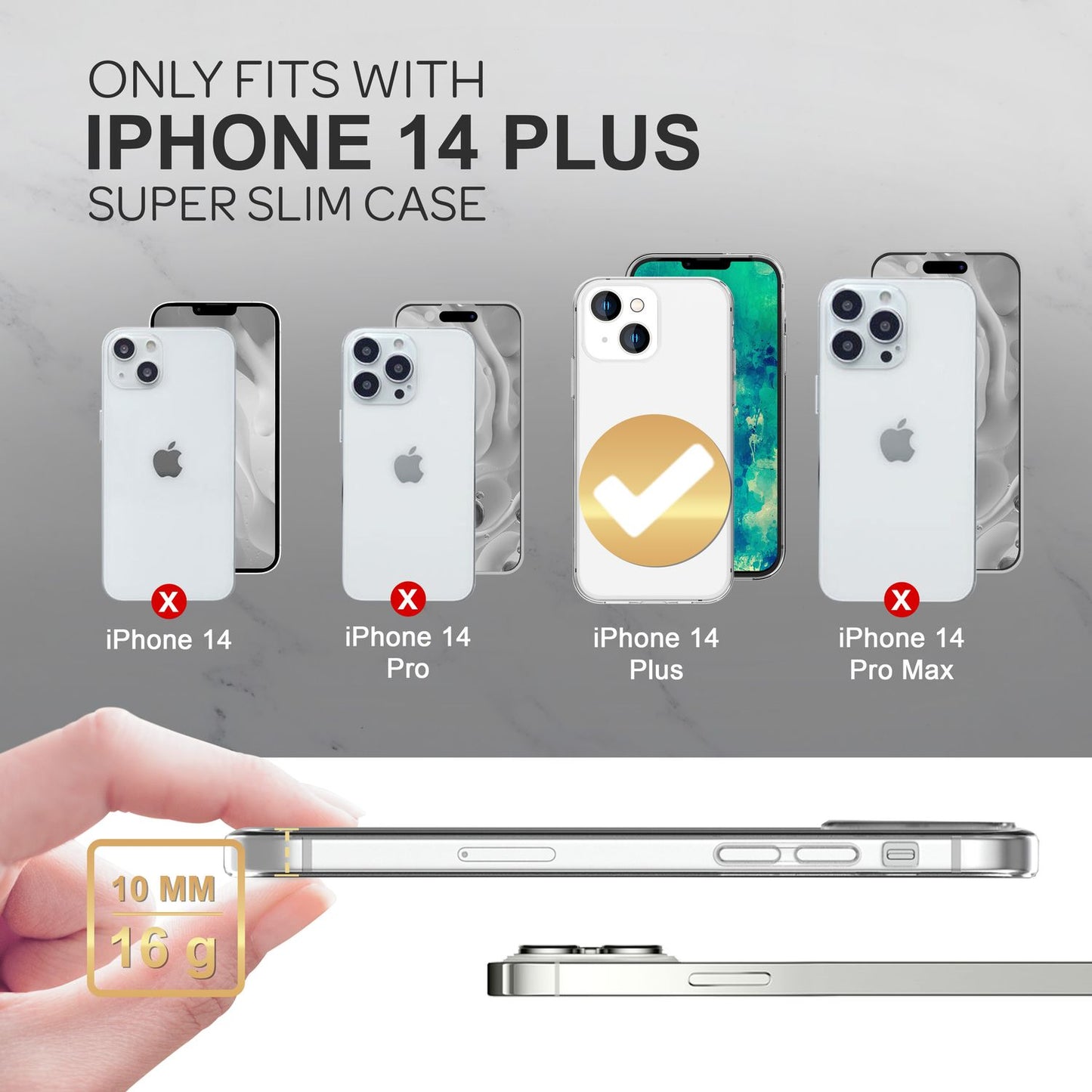 Case for iPhone 14 Plus - Clear Transparent Anti-Yellowing TPU Phone Case