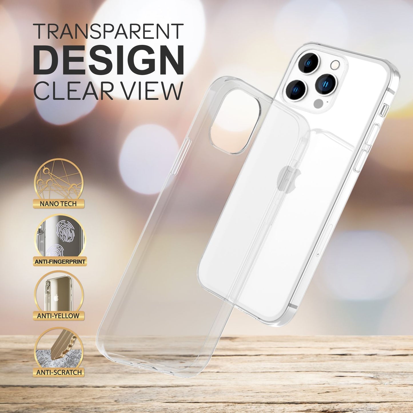 Case for iPhone 14 Pro - Clear Transparent Anti-Yellowing Slim Clear Case Phone Case