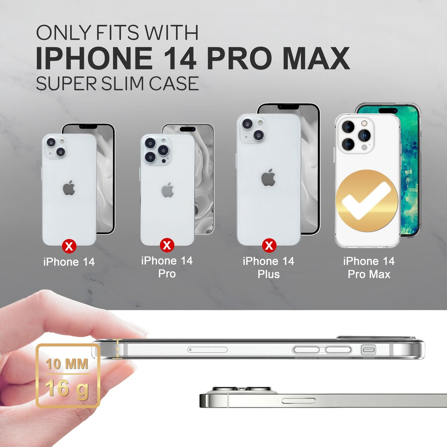 Case for iPhone 14 Pro Max - Clear Transparent Anti-Yellowing Phone Case