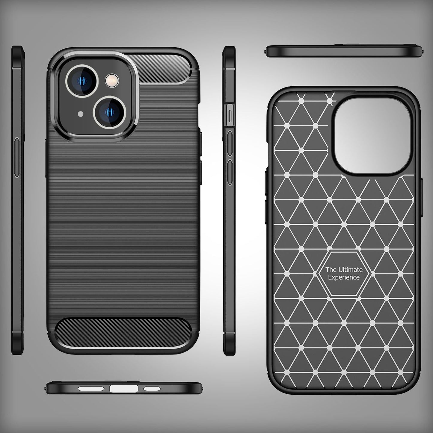 For iPhone 14 Plus Case Carbon Look Black Non-Slip Phone Case Protective Case