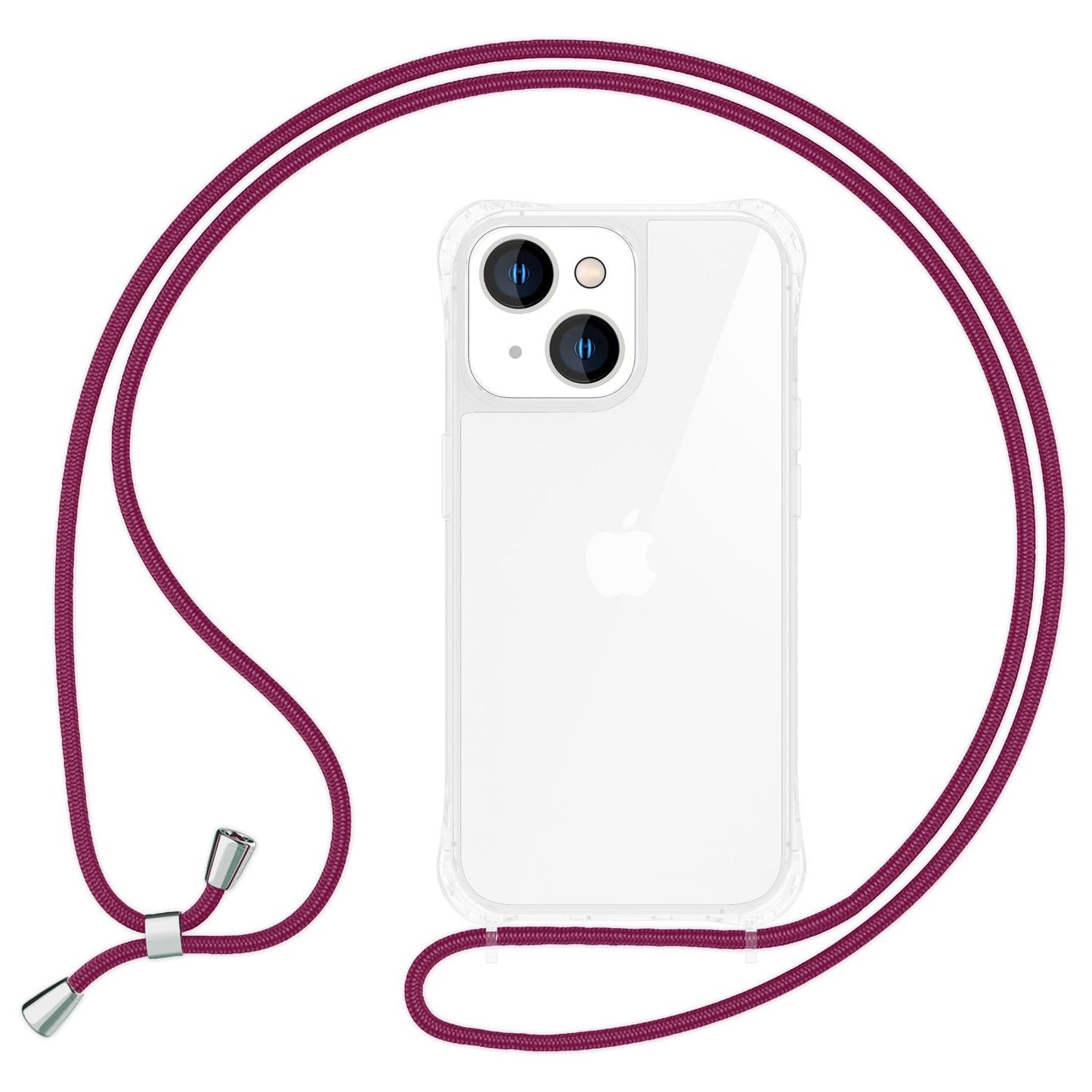 iPhone 14 Case with Chain - Clear Phone Case with Cord Strap for Wearing Around Your Neck