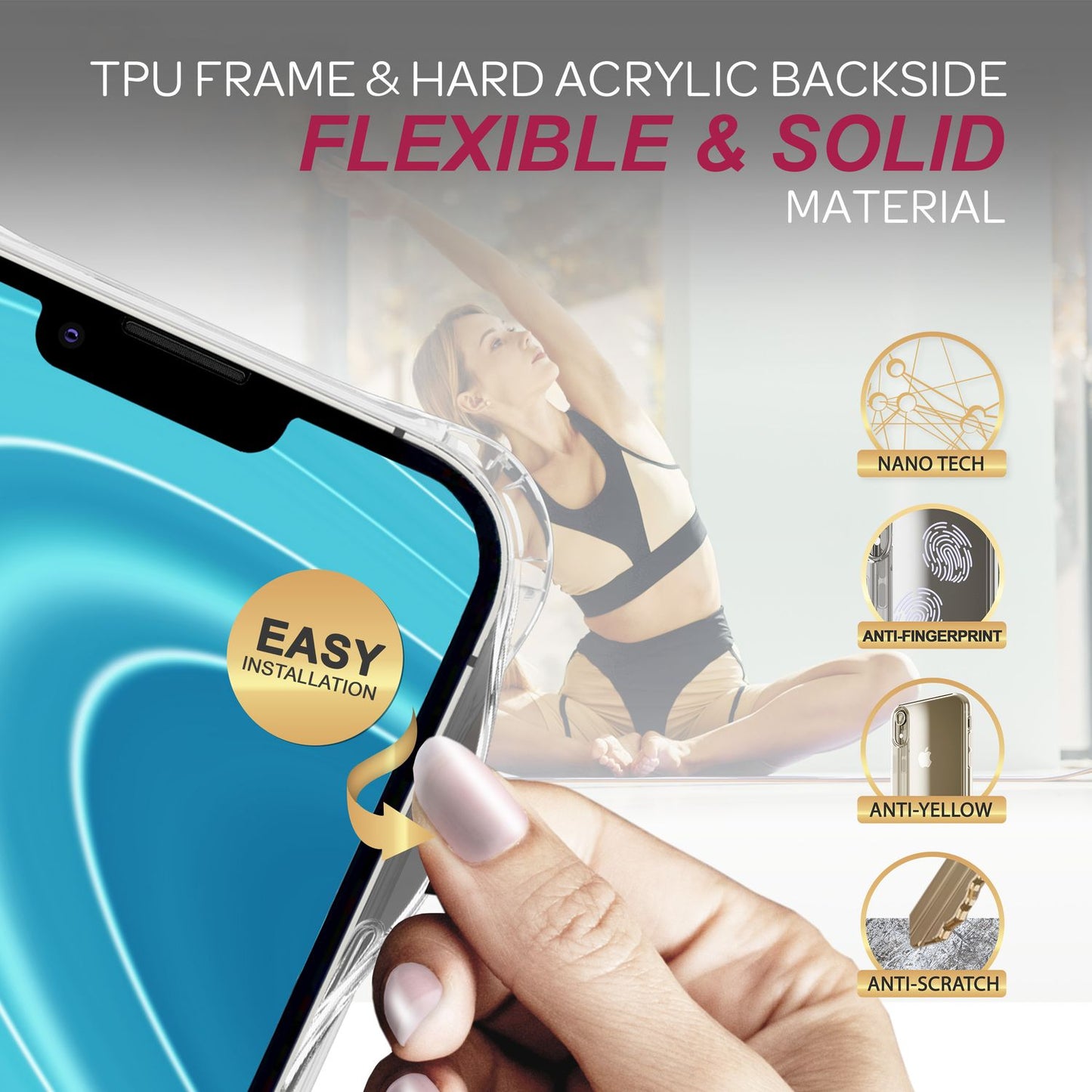 iPhone 14 Case with Chain - Clear Phone Case with Cord Strap for Wearing Around Your Neck