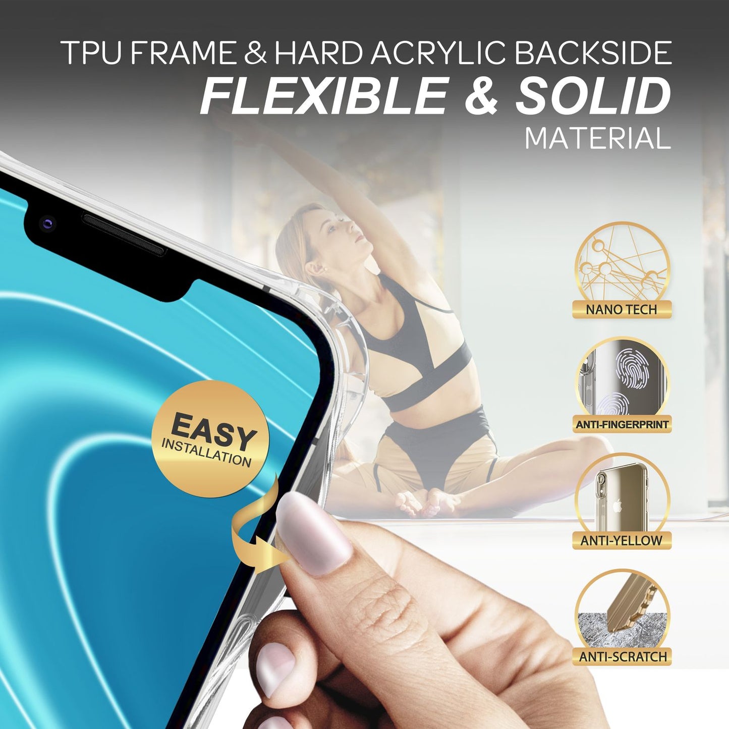 iPhone 14 Case with Chain - Clear Phone Case with Cord Strap for Wearing Around Your Neck