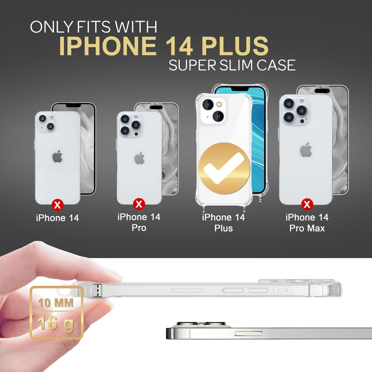 Für iPhone 14 Plus Hülle mit Band Handyhülle Schnur Handykette Kordel Umhängen