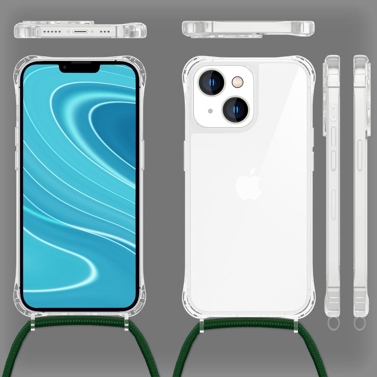 Für iPhone 14 Plus Hülle mit Band Handyhülle Schnur Handykette Kordel Umhängen