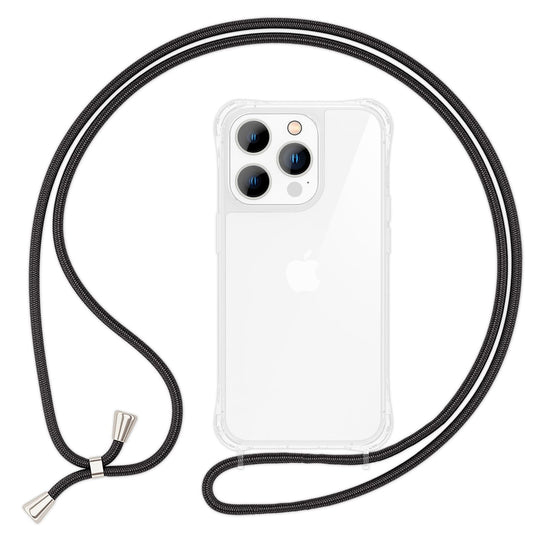 Case with chain for iPhone 14 Pro - Clear phone case with cord for wearing around your neck