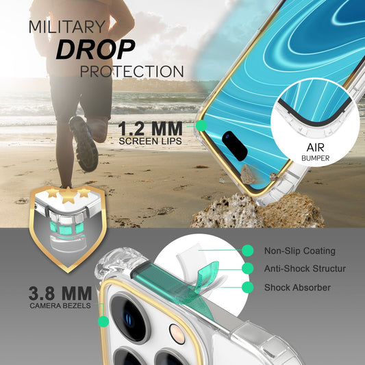 Case with chain for iPhone 14 Pro - Clear phone case with cord for wearing around your neck