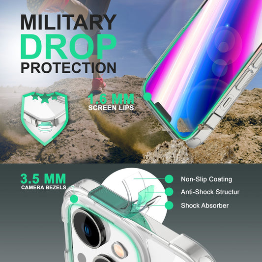 Clear case for iPhone 14 - Transparent, scratch-resistant, anti-yellowing clear acrylic cover