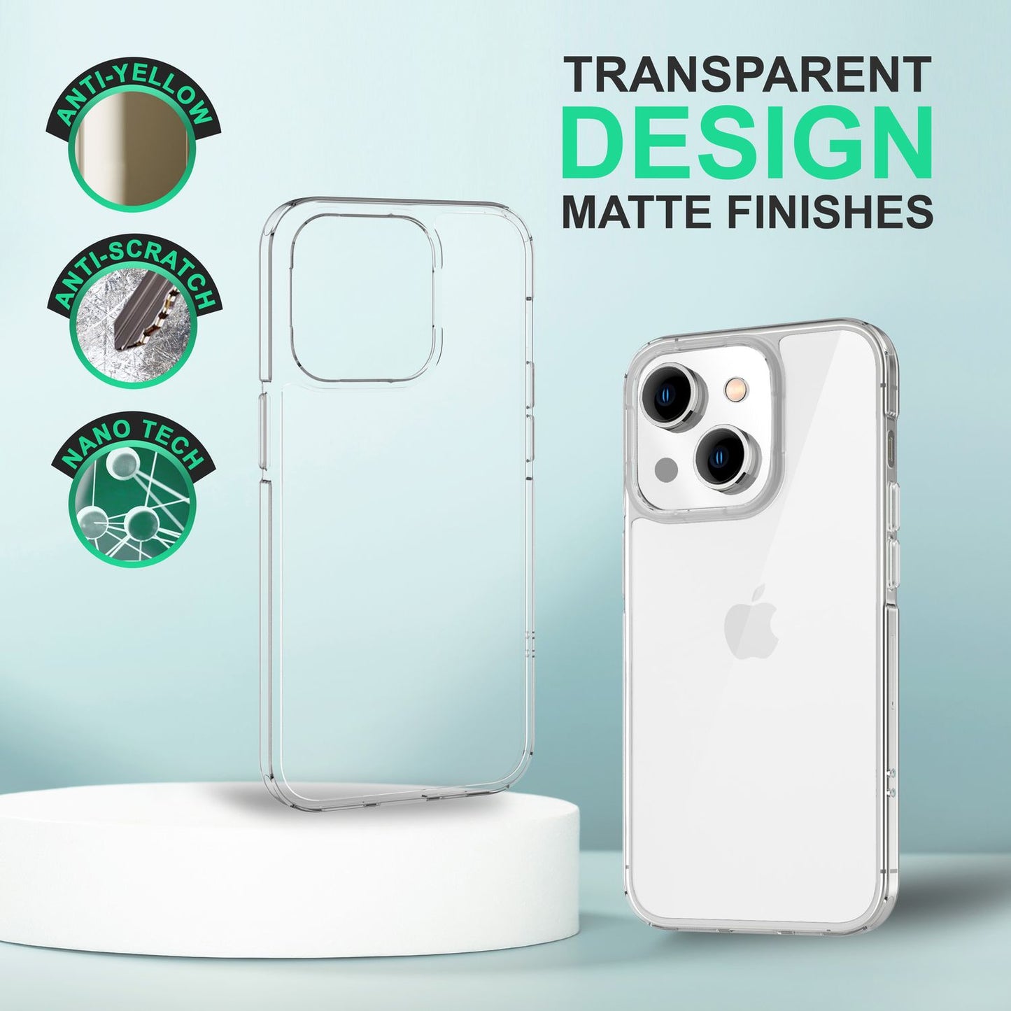For iPhone 14 Plus Case Clear Transparent Crystal Cover