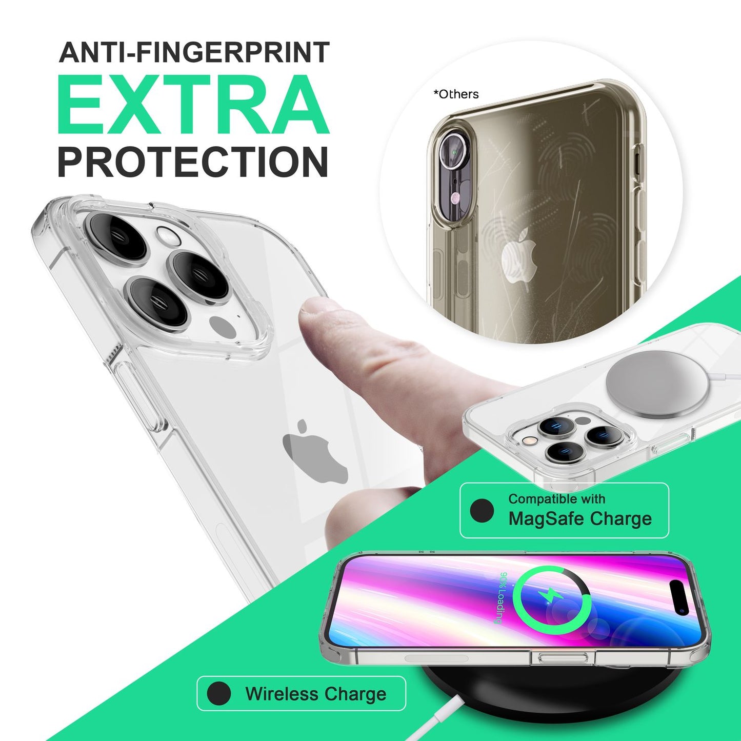 Klare Hülle für iPhone 14 Pro - Transparent Kratzfest Anti-Gelb Clear Acryl Case
