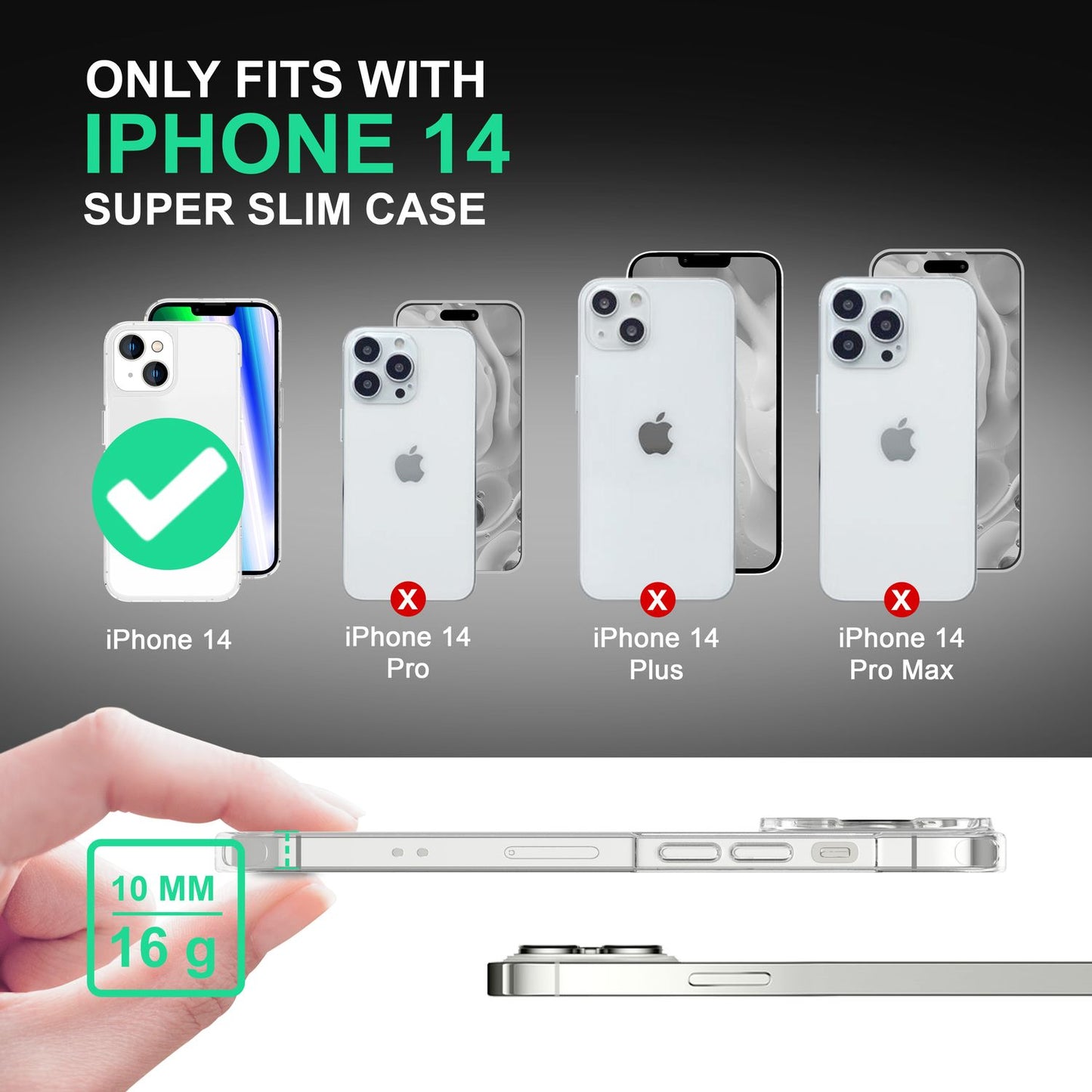 Hulstur fyrir iPhone 14 - Matt gegnsætt, fingrafaravarið, rispuvarið og gulnunarvarið