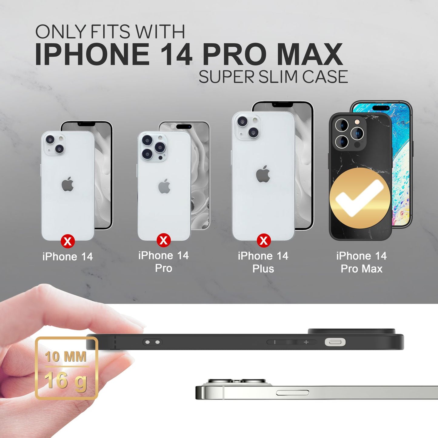 Glas Hülle für iPhone 14 Pro Max, Marmor Look Hardcase Silikon Rand Handy Cover