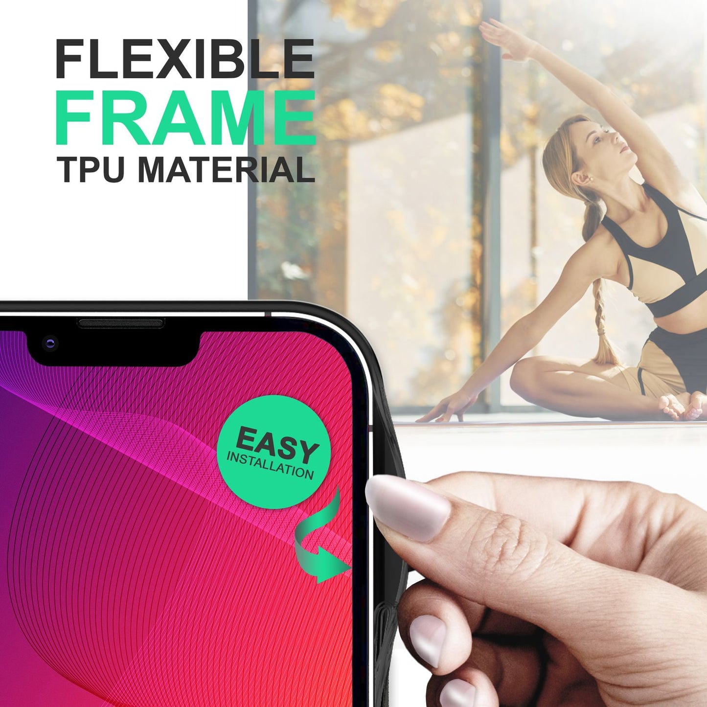 Fyrir iPhone 14 Plus hulstur, blendingur, mattur, gegnsær, höggvörn fyrir síma
