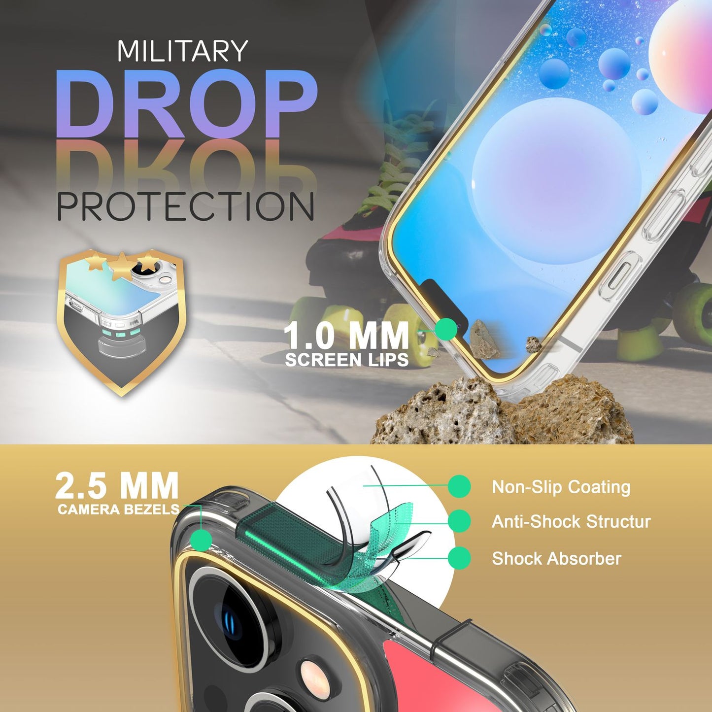 For iPhone 14 Plus Case Color Changing Translucent Colorful Phone Case Protective Case