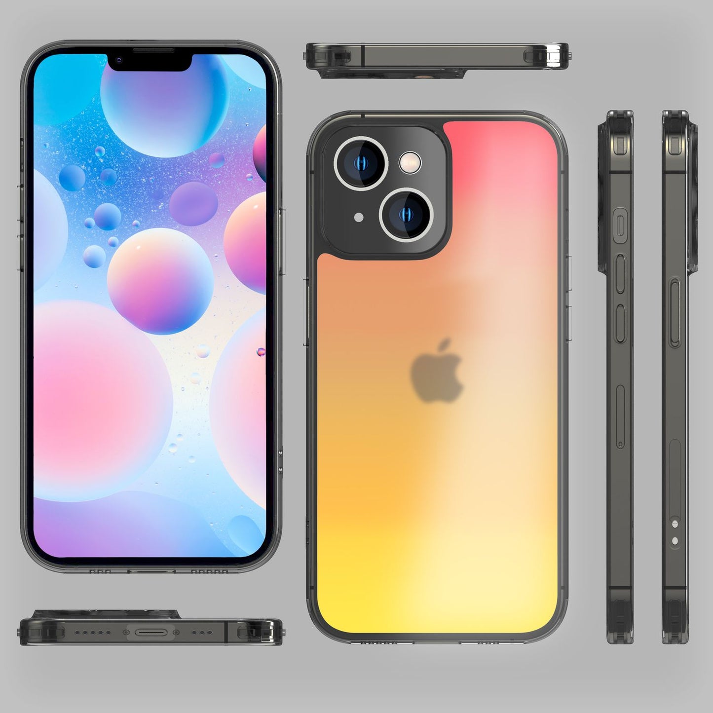 For iPhone 14 Plus Case Color Changing Translucent Colorful Phone Case Protective Case