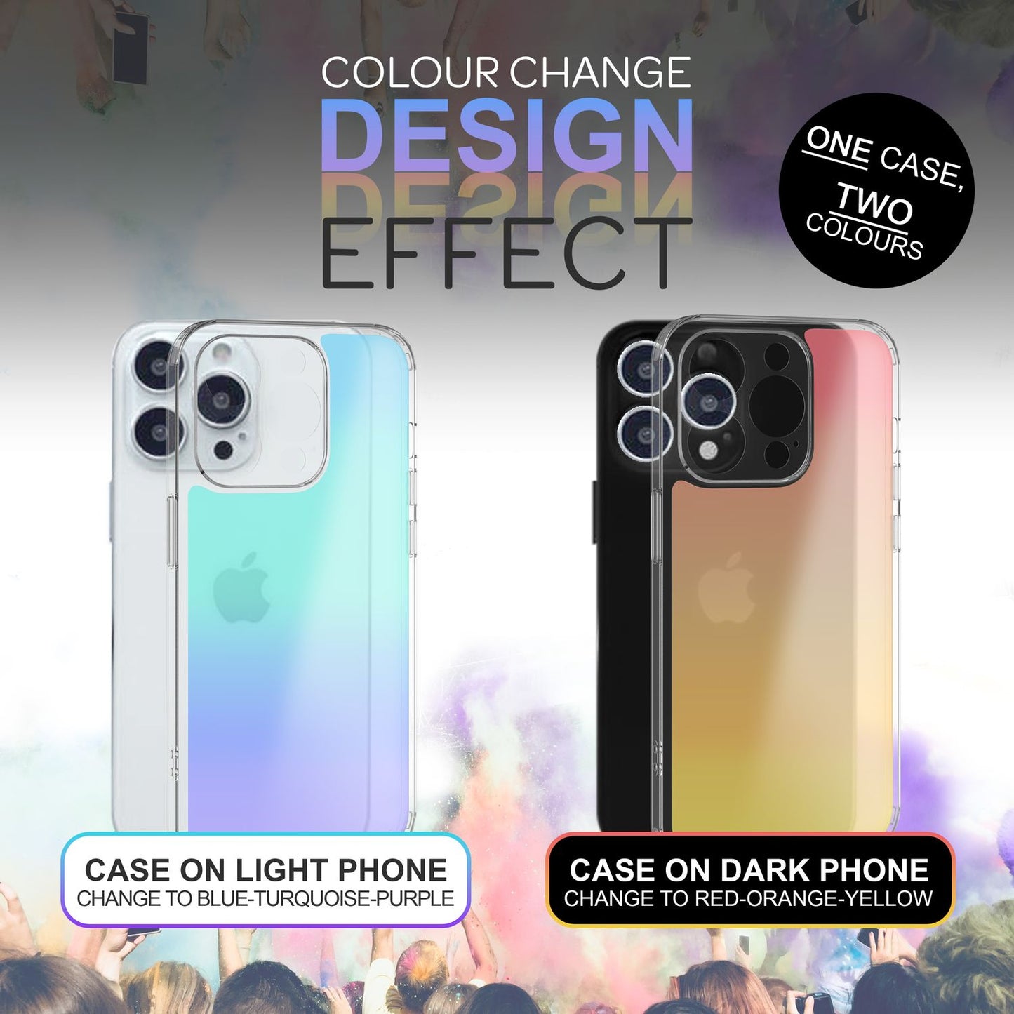 Color-changing case for iPhone 14 Pro - Translucent color effect, scratch-resistant, robust