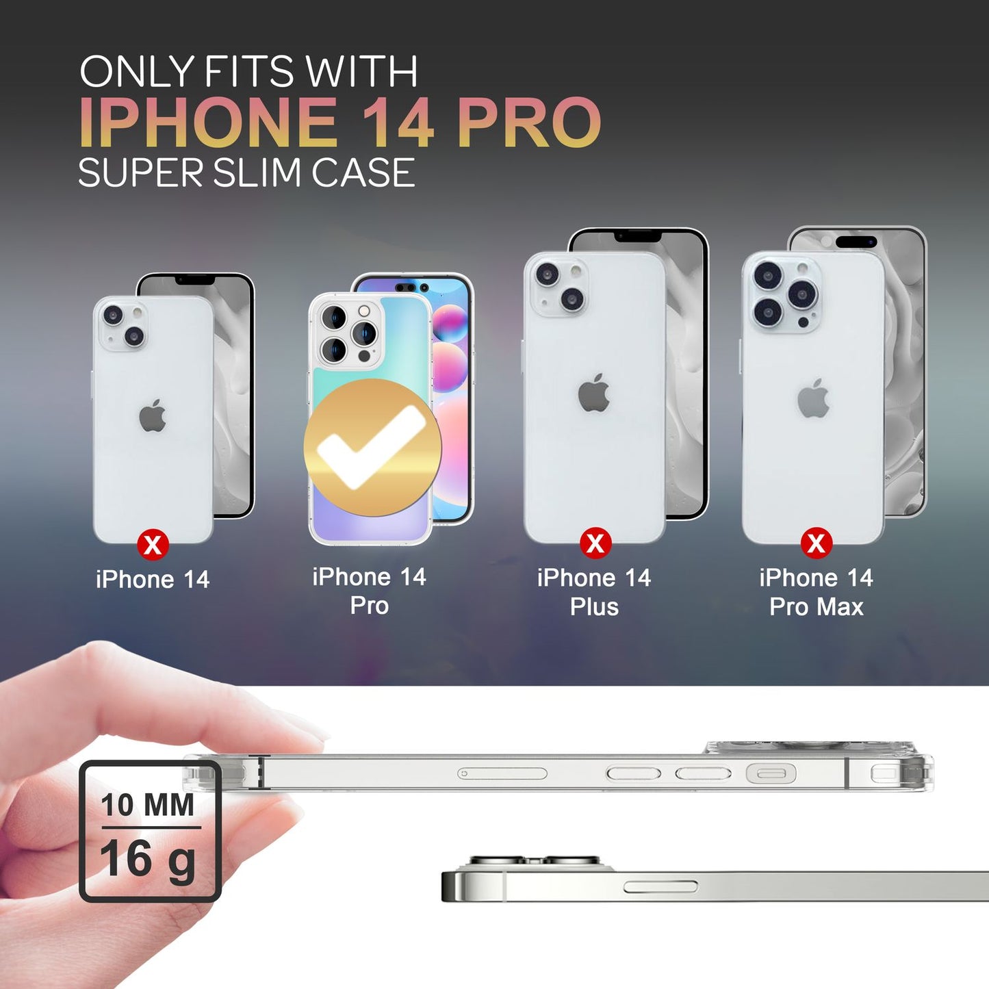 Color-changing case for iPhone 14 Pro - Translucent color effect, scratch-resistant, robust