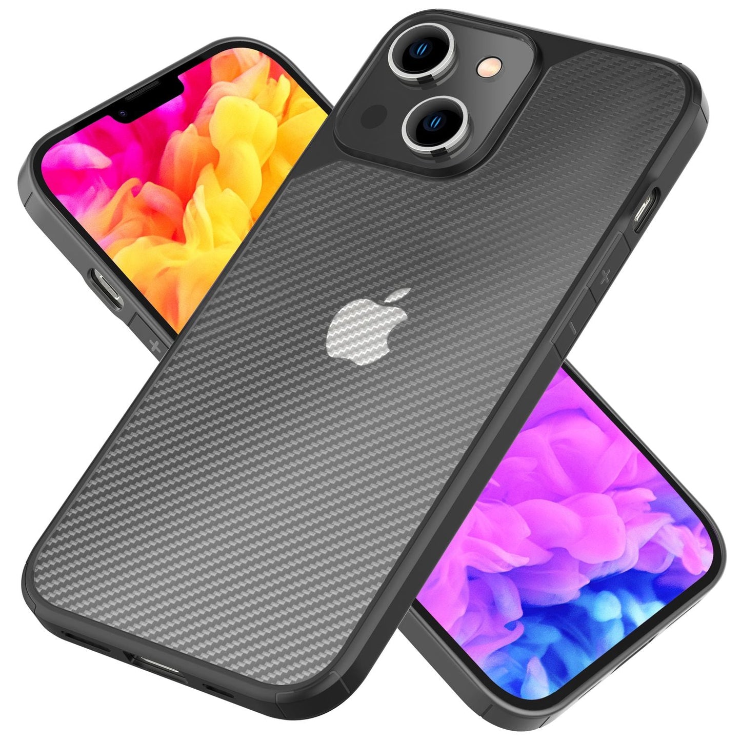 Für iPhone 14 Plus Hülle Carbon Look Case Durchscheinend Matt Schutz Handyhülle