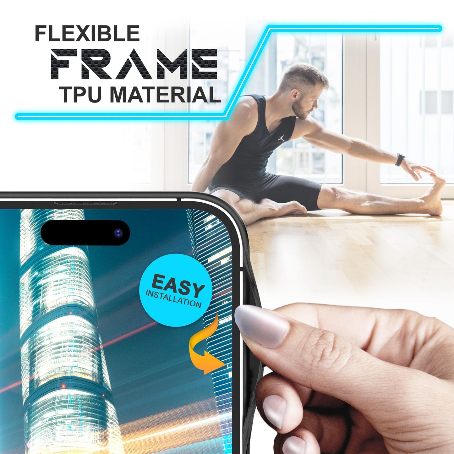 Case for iPhone 14 Pro - Carbon Look Case Semi-Transparent Matte Translucent